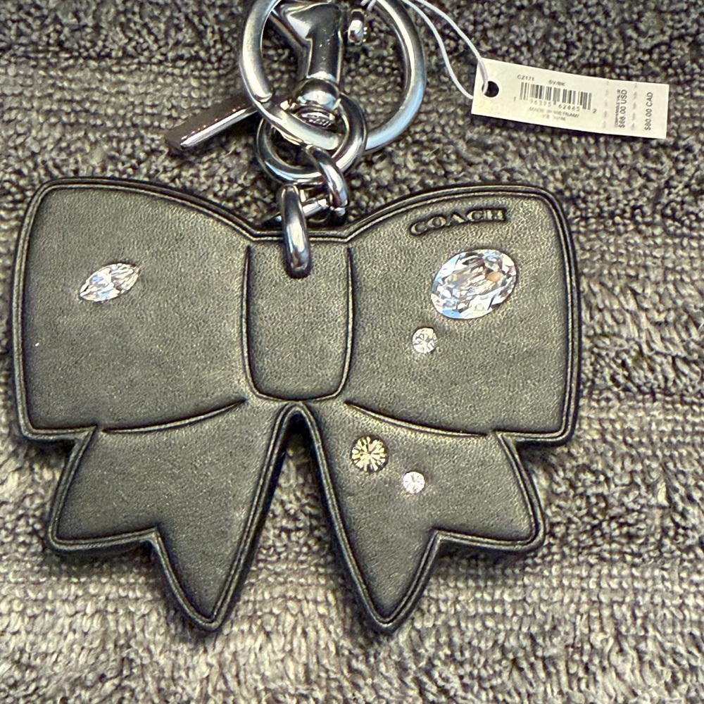 Coach Bow Bag Charm with Gems - NEW